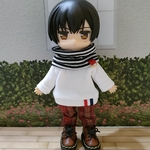 ネックウォーマーとトレーナーパンツセット☆ボーダー×白☆ねんどろいどどーる服