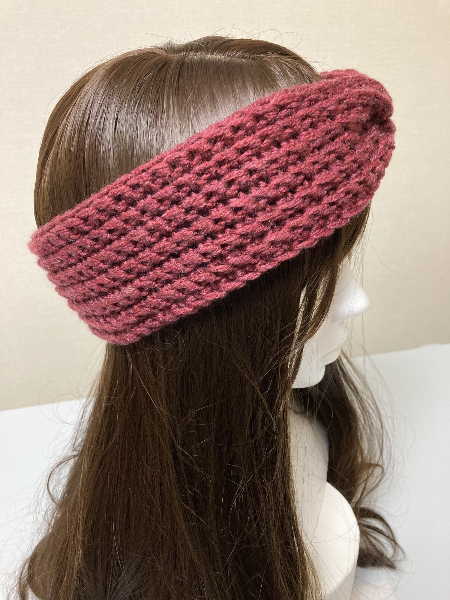 カラフルなリブ模様の三角ショール　ハンドメイド カラフルなリブ模様の三角ショール ハンドメイド