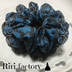 【✨ 🎄 100円引き💕】デザインチェック■□さらにもこもこ✨ふわもこシフォンシュシュ❤(×ブラック)