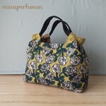 ミナペルホネン　ハンドメイドシャーリングバッグ(rosy、khaki)