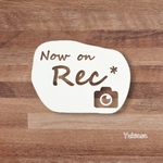 ゆるふんわり☆ドラレコステッカー　REC  録画中　カーステッカー　白