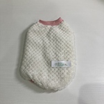 犬服　パイナップルボアベスト　ミルク　（ピンクリブ）XXSサイズ　ふわふわベスト　女の子　男の子