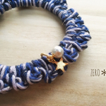 星空コットン糸のヘアゴム