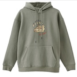【販売終了】縄文キムンカムイ　ライト　プルパーカー　モスグリーン　S・M・L・XL・XXL