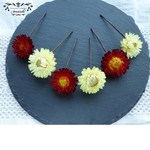 髪飾り ヘアピン かんざし ヘアアクセサリー ヘアパーツ ヘッドパーツ ドライフラワー カイザイク ヘリクリサム