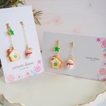 11/27販売♡雪だるまとおうちと星アイシングクッキーのピアス/イアリング【送料無料】