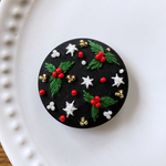 ビーズ刺繍くるみボタン（ヘアゴム/ブローチ）