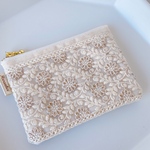 インド刺繍のファスナーポーチ