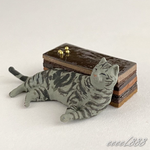 アメショ猫　オペラケーキ（チョコレート）ミニチュア
