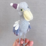 羊毛フェルト　ハシビロコウ　サンタの男の子