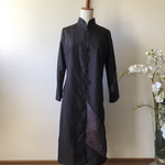(30%off)大島地付け下げのアオザイ風コートドレス／着物リメイク・一点物・和服・和服リメイク