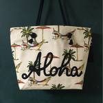 ★再々販★BEACH柄のトートバッグWHITE
