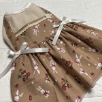 完成品犬服28/44/33🐶コーデュロイワンピース🐰🍓ベージュ