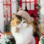🦌トナカイベレー帽🦌　Xmas 猫 ペット 帽子 ベレー帽