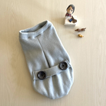 犬服　DS前丈短め　コート風あったかフリースタンクトップ　ブルー
