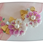    【lisa-in-uk様専用ページ】イヤリング🎀リボン🎀と🌸桜🌸のピアス(紫色)