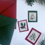 刺繍シール(セット）/キャンドル・ひいらぎ・ツリー