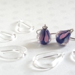 GLASS ＊ nasubi(茄子) ピアス(紺地×ピンク系)