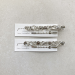 (再)【S クリア】天然石 ヘアクリップ(ヘアアクセサリー)