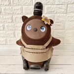 【LOVOT ラボット服】薄茶色のワンピース【ハンドメイド】