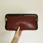 Vintage retro mode black × red leather clutch bag ヴィンテージ レトロ モード ブラック×レッド レザー クラッチバッグ