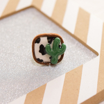 牛柄×サボテンのリング🌵