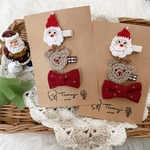 【期間限定🎄】サンタのヘアクリップ３点セット＊クリスマス ベビーヘアクリップ