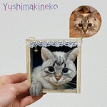 【オーダーメイドでお作りします】羊毛フェルト 猫の壁掛けミニフレーム