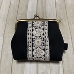 インド刺繍ブレード【A】がま口ポーチ L
