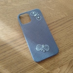 *受注製作*ミナペルホネン*choucho*グレー×ミント*mina perhonen*iPhoneケース*iPhoneカバー*スマホケース*スマホカバー