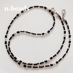 🖤【ブラックカラー×メタルビーズ❀】マスクチェーン　マスクストラップ　マスクホルダー　ビーズアクセサリー　メンズアクセサリー　ユニセックス　粒揃い◎