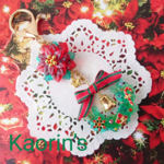 🎄ポインセチアとリースのクリスマスキーホルダー/クリア