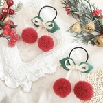 【2個セット】holidayカラー♡ ふわふわチュールのさくらんぼ ツインヘアゴム　