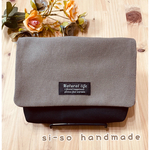 現場の声から出来た大人の横型移動ポケット　8号帆布　ベージュ　　　内ポケット付き　☆オーガナイザー　ワークポシェット