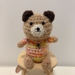 クマのあみぐるみ(手紡ぎ糸使用)