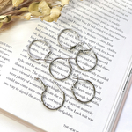 6pcs[14kgp] シルバー シンプル フープ ピアス m563