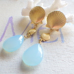 ☆再販☆　Mermaid earrings〜シーブルーカルセドニーイヤリング