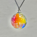 🌈ダイクロガラスレッド水面模様ペンダント🌈