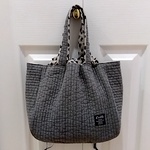 【gray】❦ヌビ　持ち手付き巾着トートバッグ　　イブルバック　