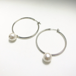 ＊simple＊コットンパールとフープピアス