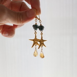 シトリン色の流星＜ピアス（イヤリング）＞