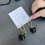 組み合わせ自由♢black Heart×bijou♢earring or pierce  