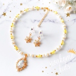 little princess＊ Present - yellow キッズイヤリング + キッズ ネックレスセット ＊ キッズアクセサリー キッズネックレス  女の子 プレゼント クリスマス 子供 雪