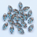 チェコビーズ　20個リーフ約11×7mmです。