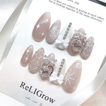 beige Bijoux⸜❤︎⸝‍韓国風 キラキラ オーダーメイド ネイルチップ 