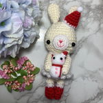 クリスマスに！オシャレサンタうさぎちゃんの編みぐるみ☆