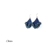Pearlフリンジビーズピアス/イヤリング【Navy】
