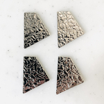 Silver Filigree Deformed Rectangle Pendant Tops