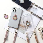 iPhoneケース クリア ショルダー ストラップ iPhone14 iPhoneSE iPhone13 iPhone12 mini レザー リング付き 韓国 肩掛け スマホショルダー 全機種対応