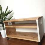  low　shelf 　mini 62 二段 キャスター付き：サイドテーブル・プリンター台